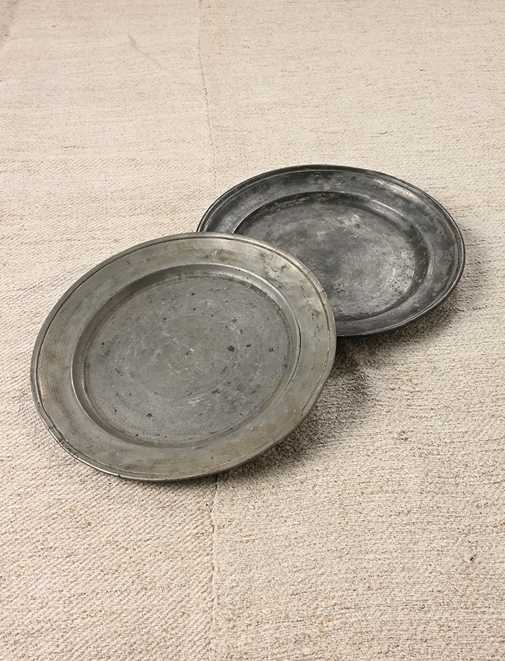 フランス　蚤の市　ピューター　プレート　3枚セット フランスアンティーク ピューター製 プレート ブロカント 蚤の市