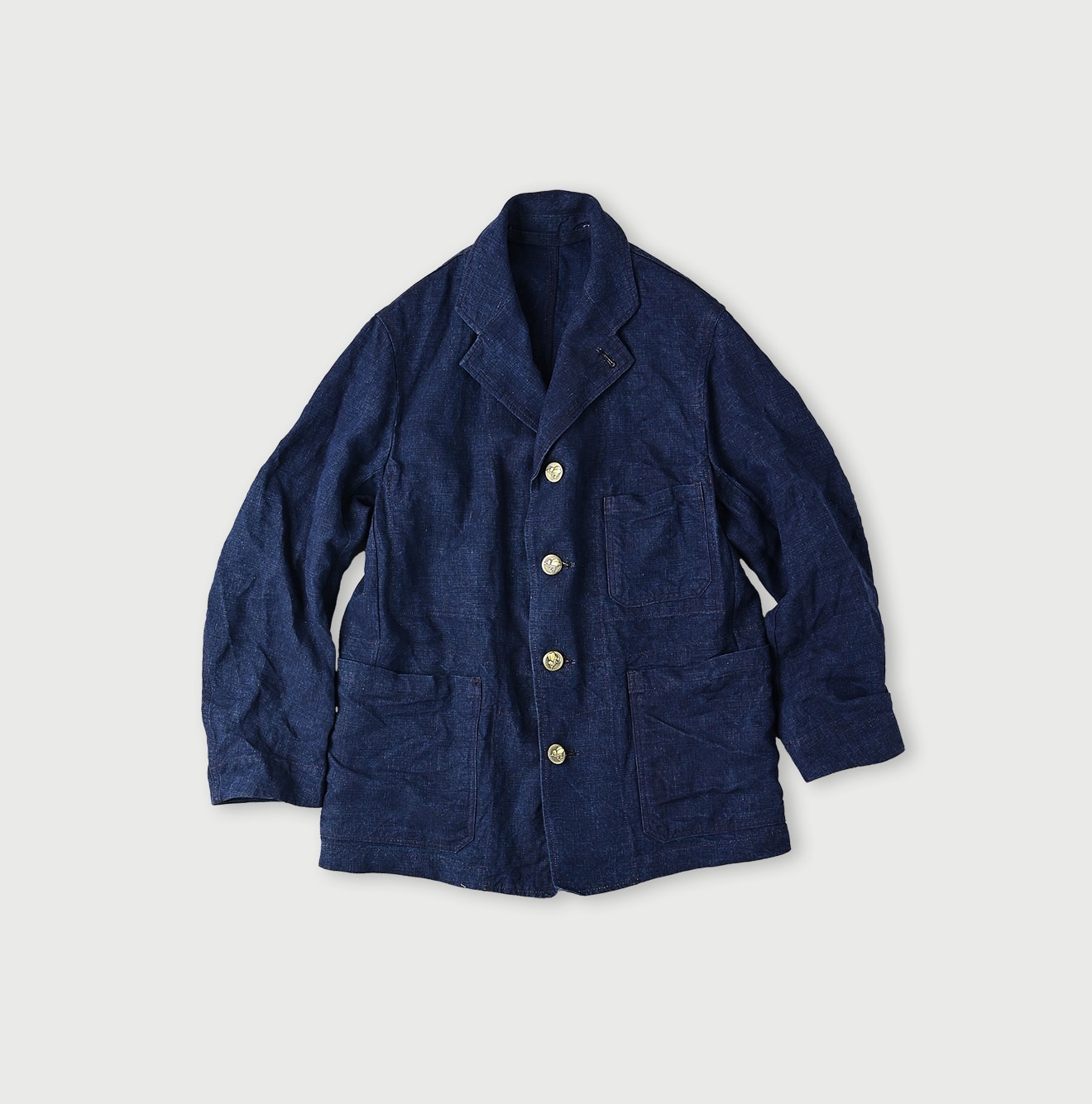 専用45rpm ニワトリパッチ デニム ジャケット ロゴ刺繍 インディゴ Mark Gonzales ワット イット イズント （What it isNt）ART BY