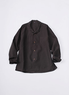 45R リネン　シャツ 45R｜リネンの908グランパプルシャツ(草木染め) | Rakuten