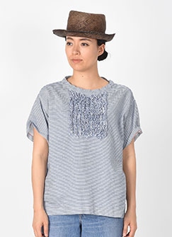 45R ヒッコリーフリルTシャツ　美品✨ 5043058.jpg