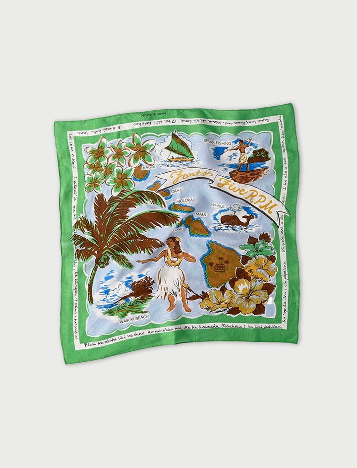 美品✳︎45R 麻世妙ガーゼのスーべニールバンダナ ハワイアン　フラダンス　アロハ 5049100.jpg