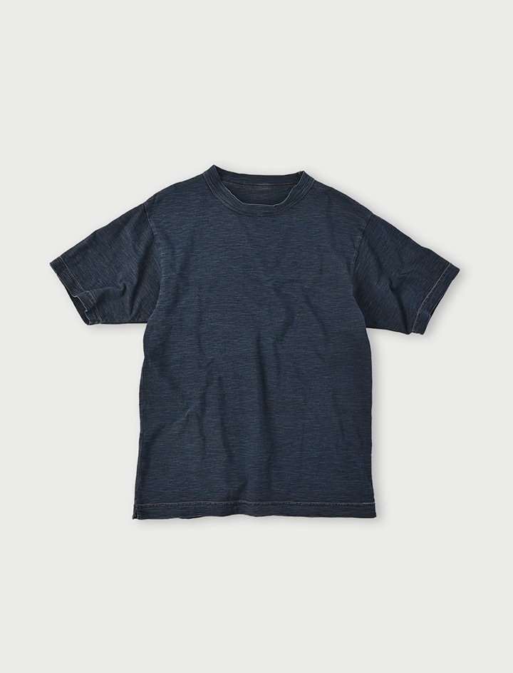 本日最終45R★天竺のフリルTシャツ（影色納戸）今季 45R｜天竺のフリルTシャツ(インディゴ 濃) | Rakuten Fashion(楽天