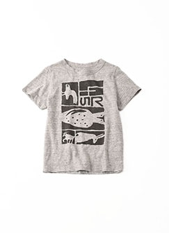 45R 山ものがたりのプリントTシャツ（動物たち・TOP糸