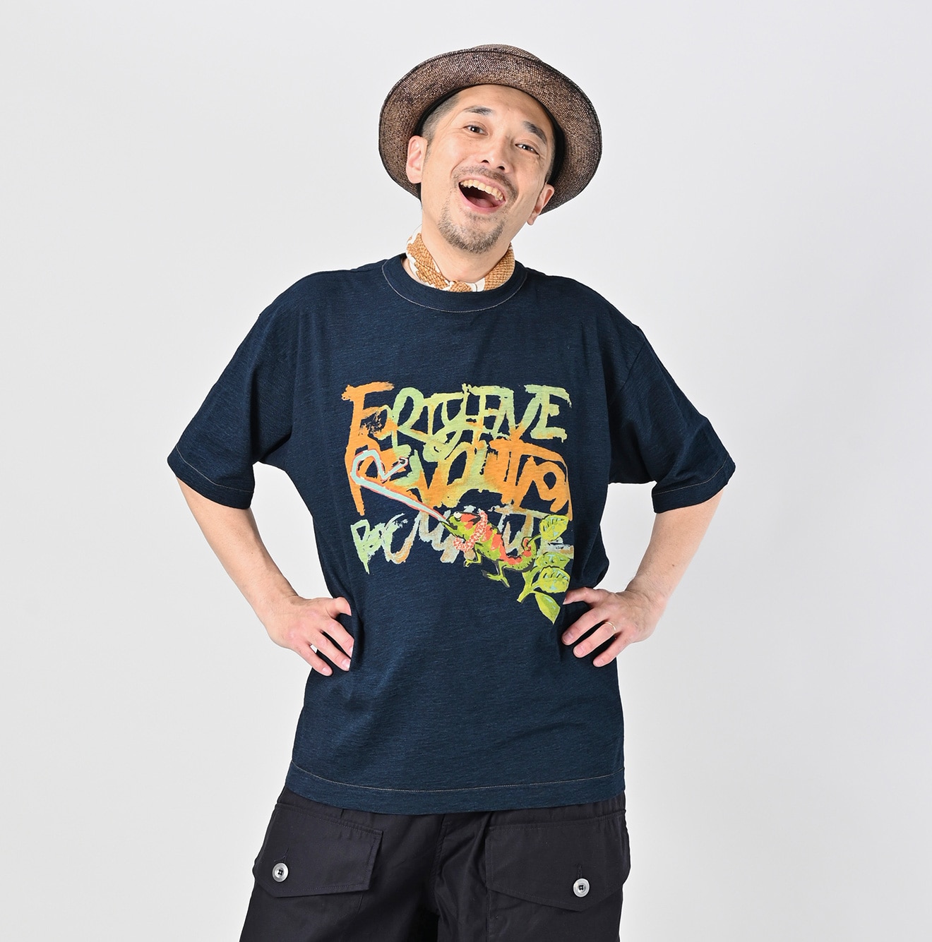 45R】チャメレイオンベタッチプリントの908オーシャンTシャツ