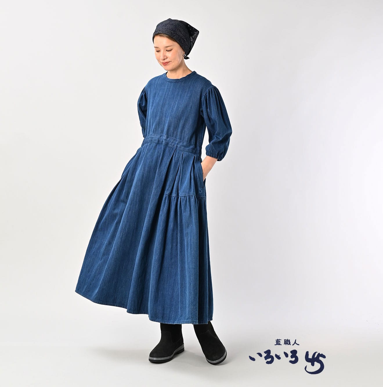 45R藍職人 インドカディデニムの玉手箱ドレス: WOMEN｜45R