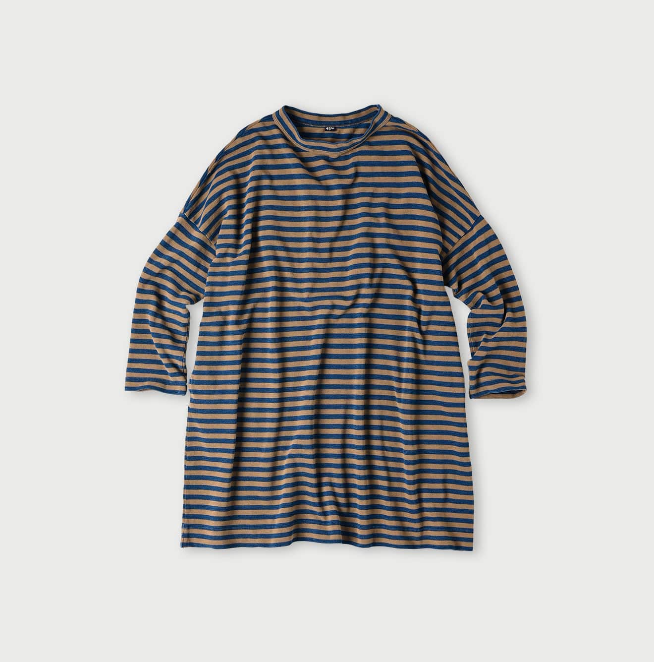 【美品✨】45R チュニック丈カットソー　インディゴ　コットン100% Mサイズ 45rpm 45R スウェット 裏毛ビッグチュニック （インディゴ 藍