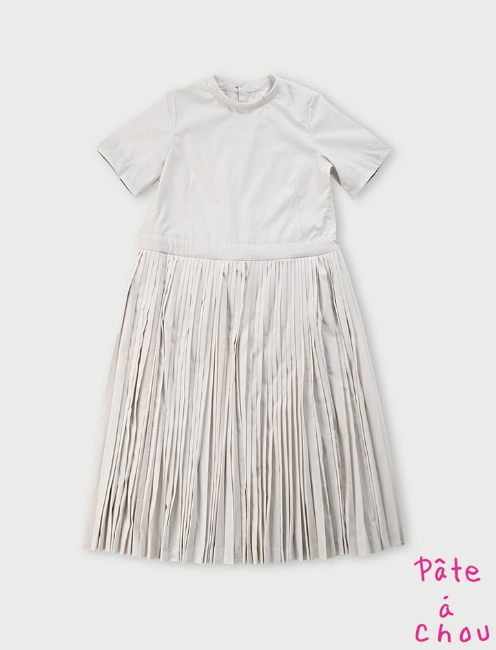 45R ダンプのプリーツドレス　ベージュ　プリーツスカート　ロングワンピ　M 45R（フォーティファイブアール）の「ギャバブルタイルの