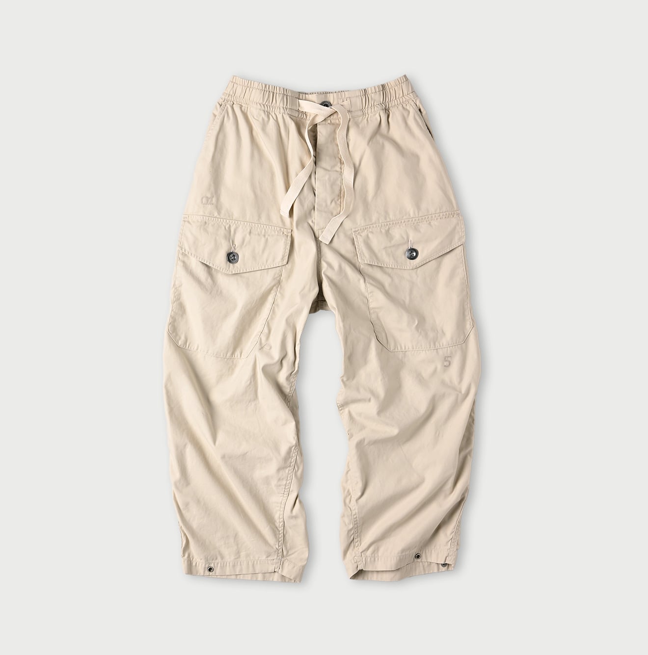 45R薄バックサテン45RPM刺繍の908テントパンツ（再び）: WOMEN｜45R