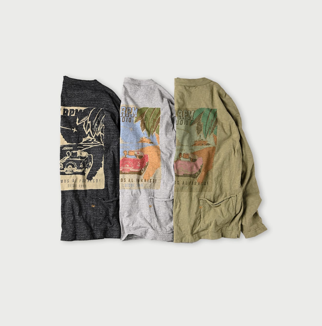 45Rブルハバナプリントの908オーシャン長袖Tシャツ（再び