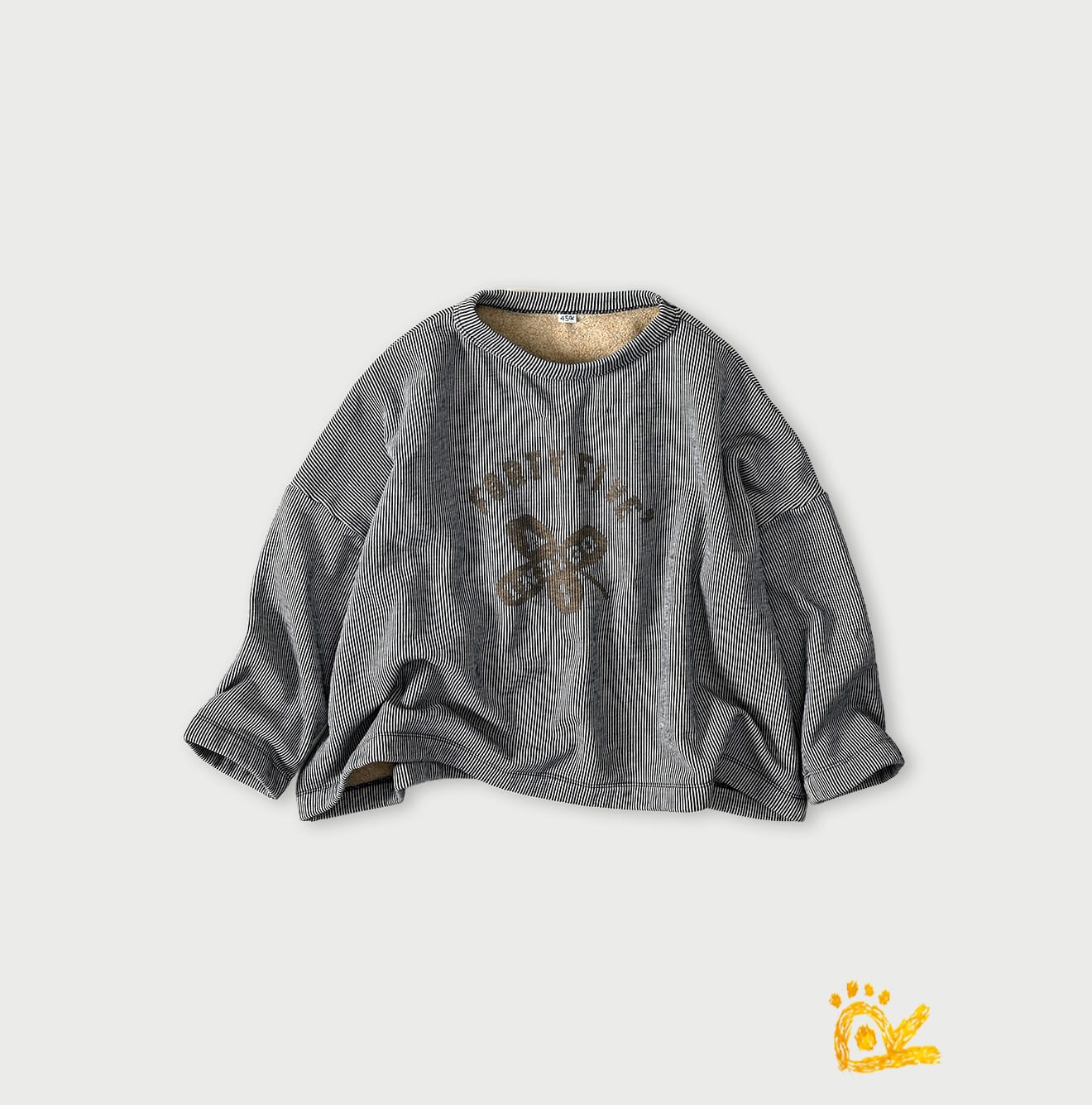 45RONEONE 宝物のヒッコリー裏毛Mシャツ（インディゴ ）: WOMEN｜45R