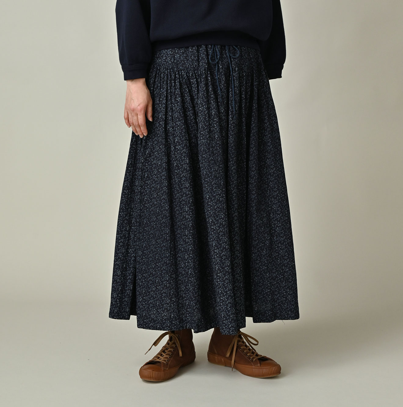 45R バンダナパッチワークのイージースカート（インディゴ） 45rpm 70440181.jpg