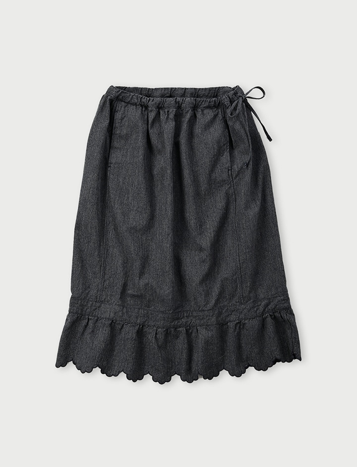 【お値下げ】45R コットンツイードのペチスカート（インディゴ） 70340291.jpg