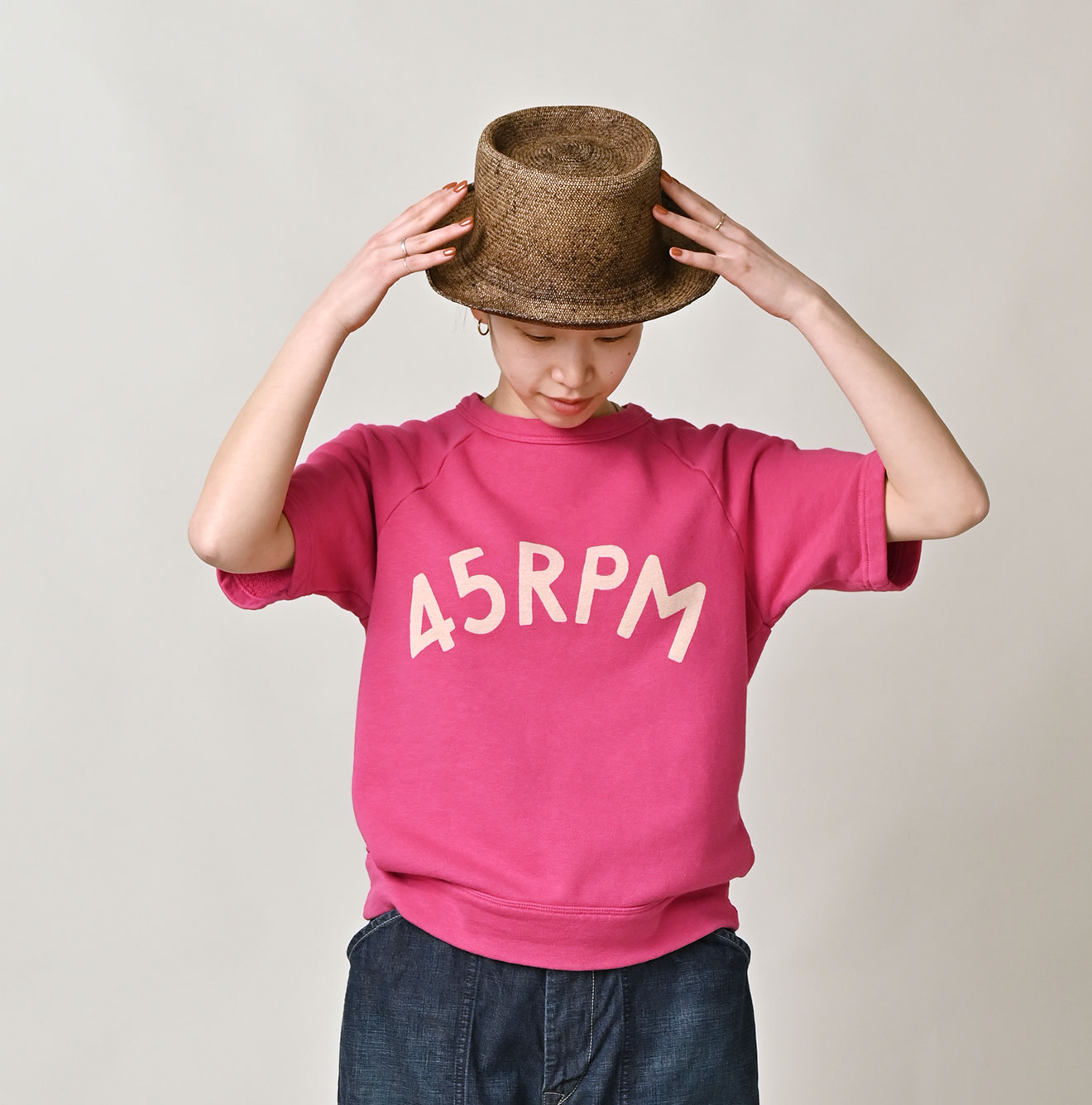 45Rガーゼ裏毛のロゴdeプティスウェット: WOMEN｜45R