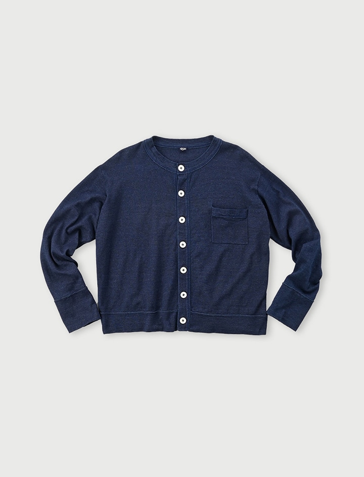 45R ニットソーレタードカーディガン 45Rニットソーの四角カーディガン（インディゴ）: WOMEN｜45R