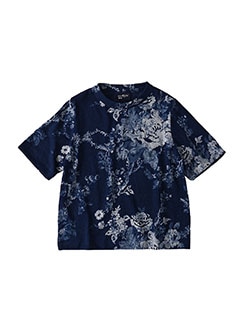 45R ギマニットのフラワープリント四角Tシャツ（インディゴ） 7038051.jpg