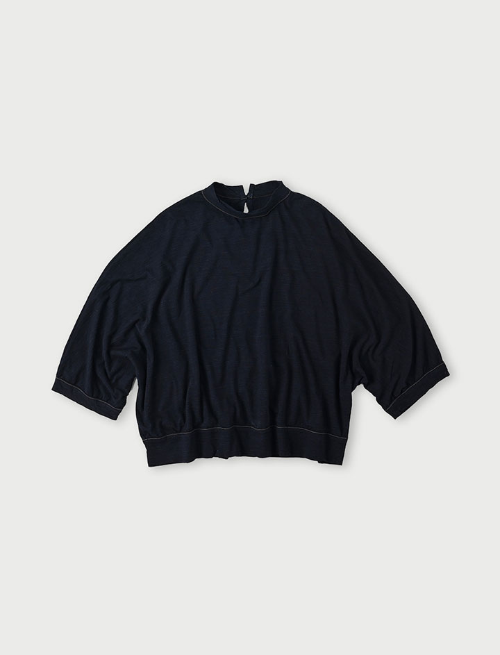 45R 希少柄ドルマン カットソー プルオーバー インディゴ　Tシャツ 45R 希少柄ドルマン カットソー プルオーバー インディゴ T