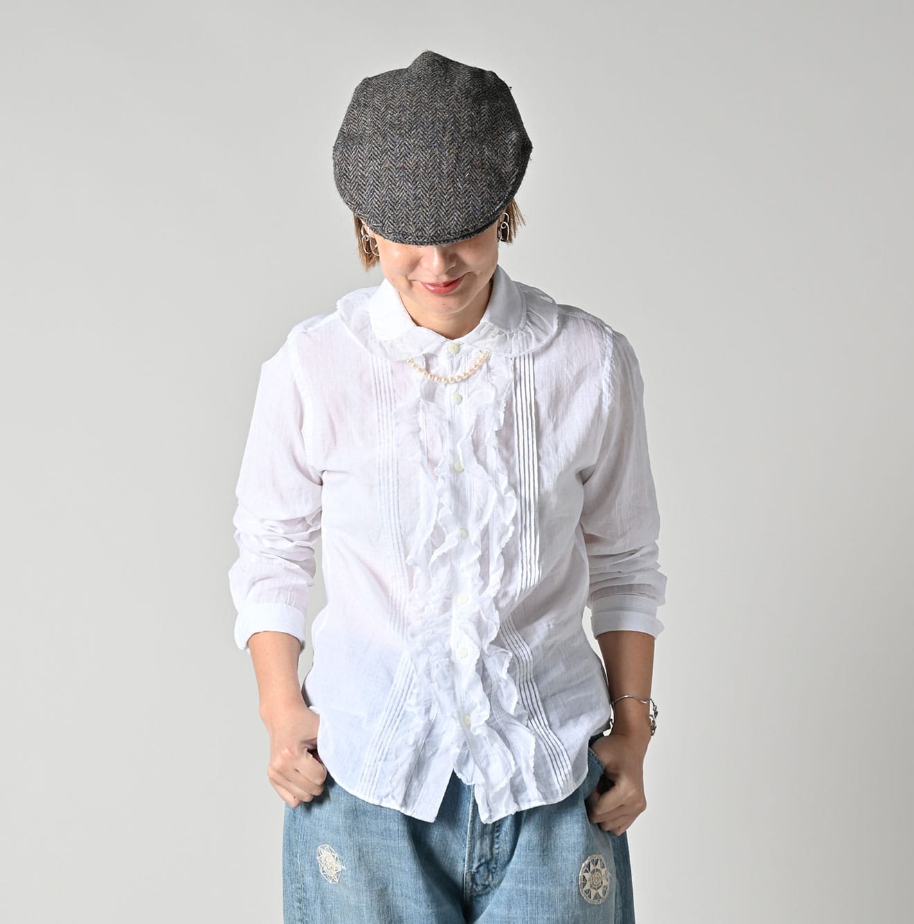 45Rインドカディのチュールフリルブラウス: WOMEN｜45R