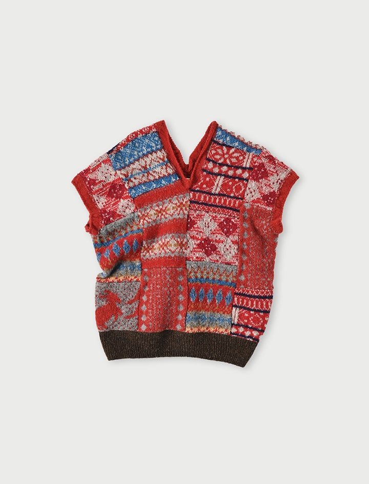 45rpm コットン編み　セーター　赤