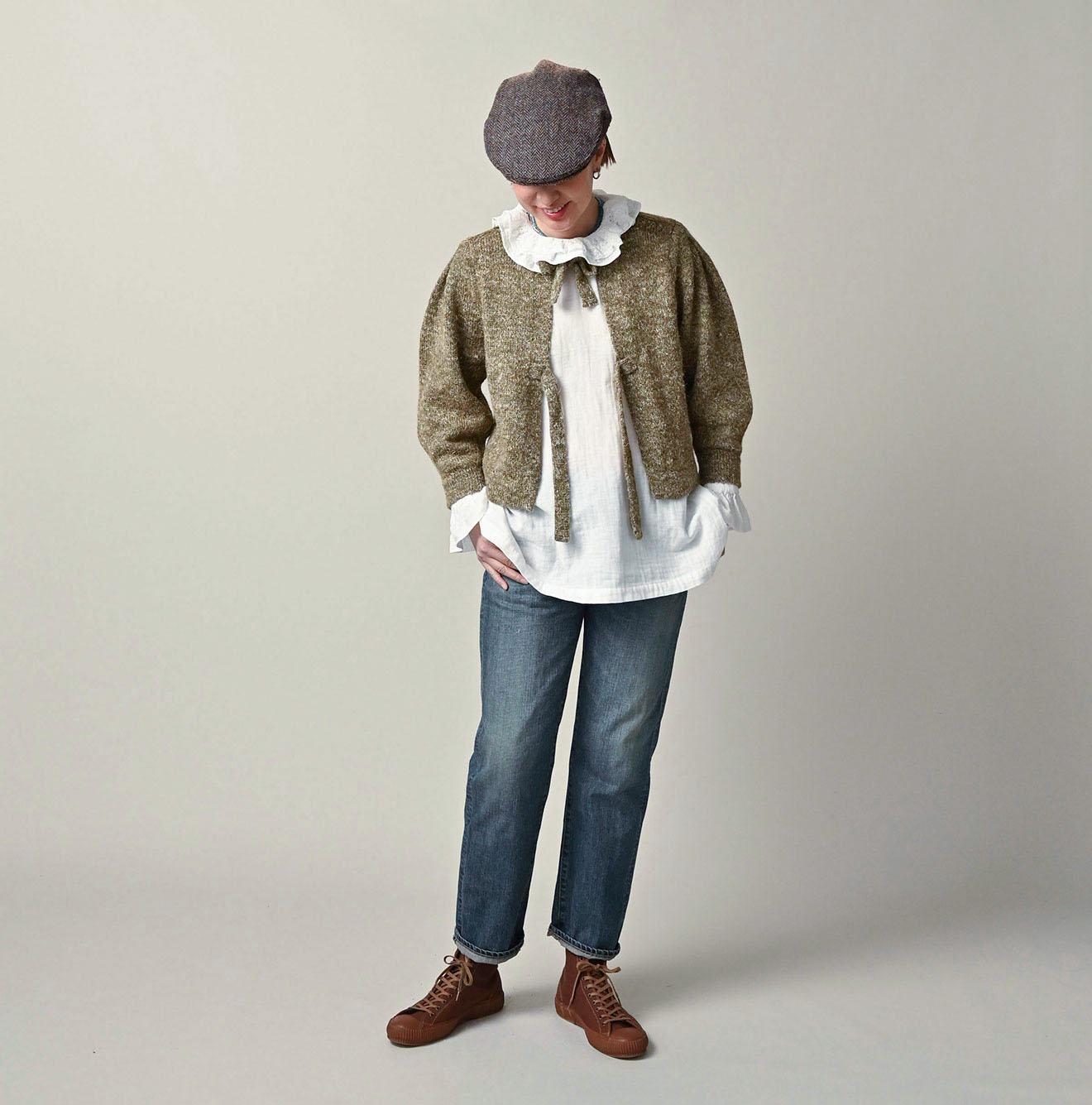 45Rカシミヤリネンのカーディガン: WOMEN｜45R