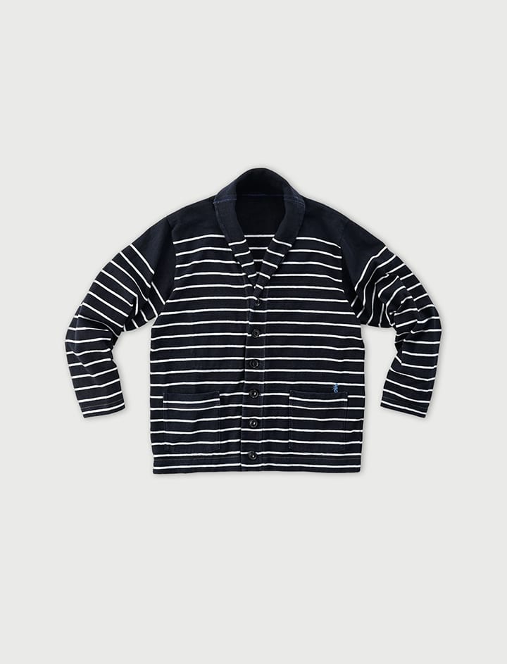 【45R】バスク天竺の908シーディガン ユニセックス ボーダー 羽織 (4) 45R】バスク天竺の908シーディガン ユニセックス ボーダー 羽織 (4)