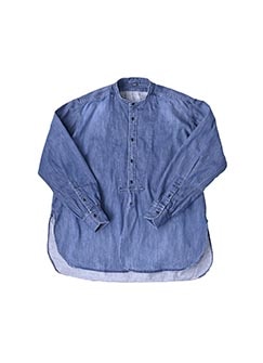 人気＊45R モンプチデニムのブラウス サイズ0 長袖 ギャザー 日本製 R刺繍 8033938.jpg