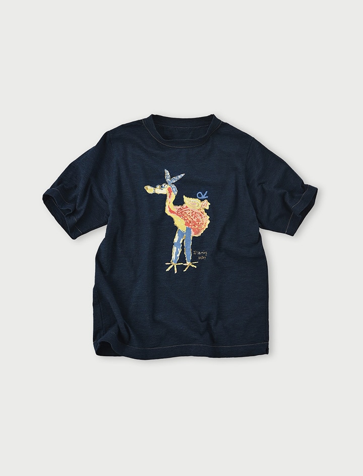 45R フラミングウェイベタッチプリントの908Tシャツ
