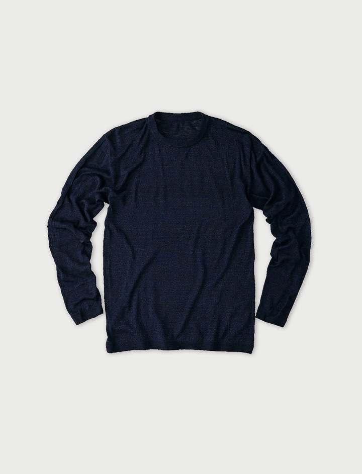 ここ 45R超ガーゼの908オーシャンホールクルー（インディゴ）: WOMEN｜45R